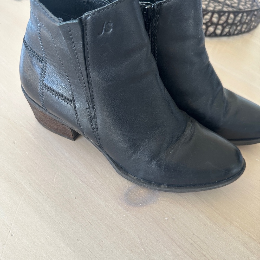 Josef Seibel Black Leather Ankle Booties